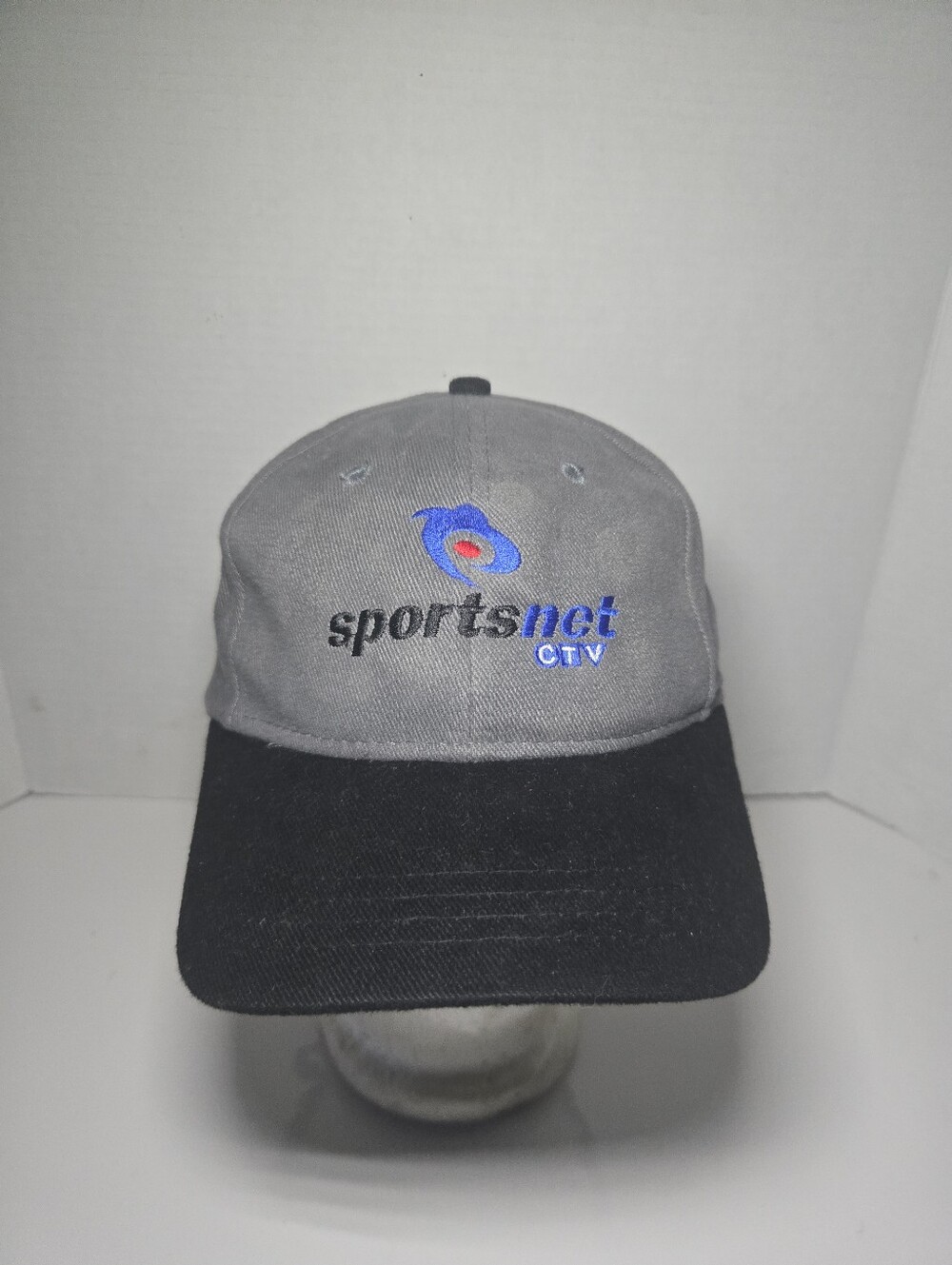 Vintage Sports Net Gray and Black Logo Baseball Cap